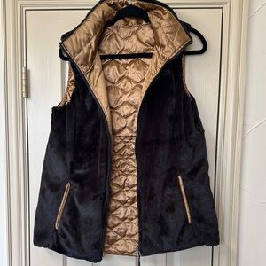 The North Face Black and Tan Quilted Vest